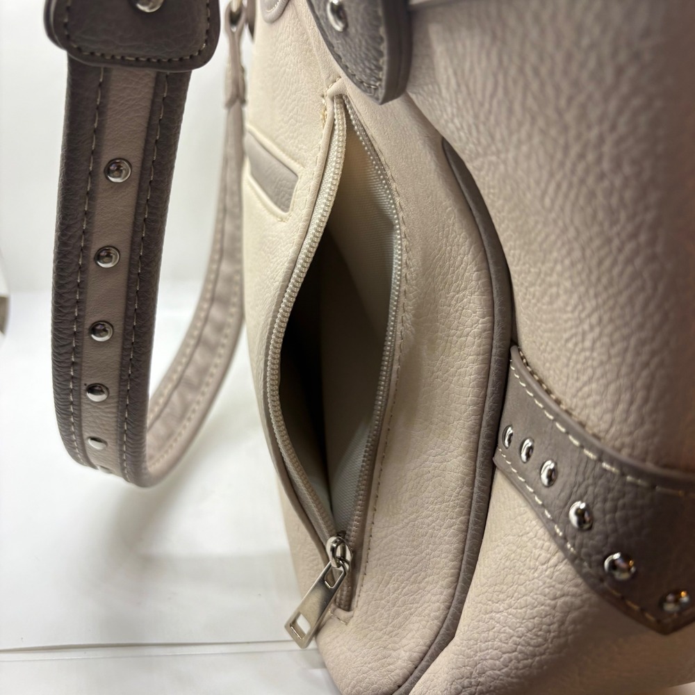 Western Horse Embroidered Hobo Bag Cream Taupe Studded Shoulder Purse Turquoise - Picture 13 of 13